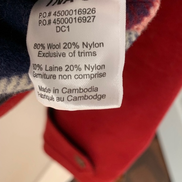 Aritzia TNA Red Wool Paddington Jacket XXS - Picture 6 of 7